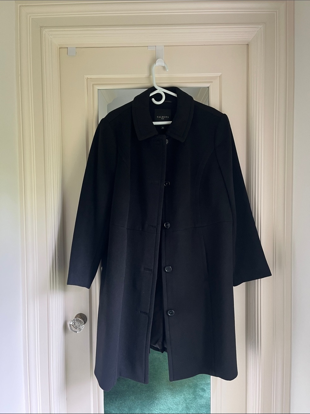 Talbots Black Women's Classic Single-Breasted Pea Coat